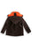 KEEP WARM Double-faced Loden Outdoor Jacket with hood dark brown-orange